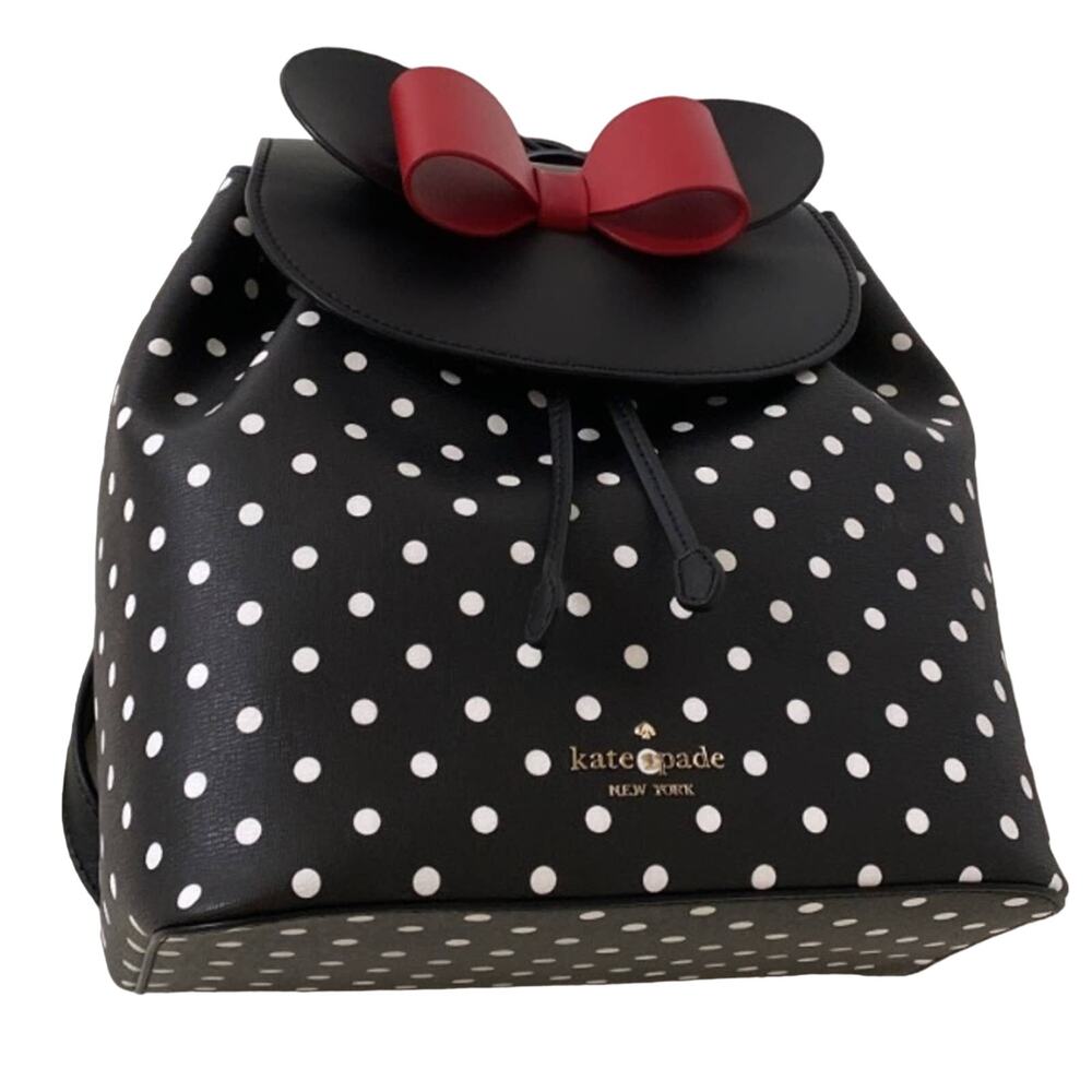 New Kate Spade Disney x Kate Spade New York Minnie Mouse Backpack/Leather/Black - Picture 4 of 9